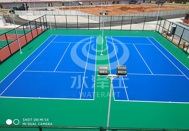 小學(xué)硅PU網(wǎng)球場施工