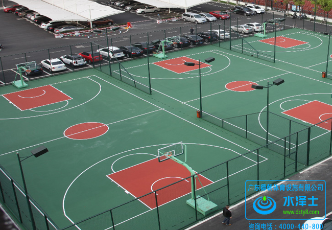 塑膠硅PU籃球場(chǎng)材料